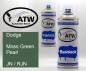 Preview: Dodge, Moss Green Pearl, JN / RJN: 400ml Sprühdose + 400ml Klarlack - Set, von ATW Autoteile West.